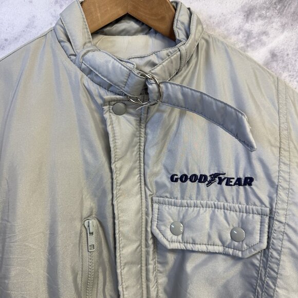 Vintage Swingster Goodyear Race Jacket Mens Medium 21x24.5 Bomber - Picture 3 of 8